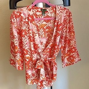 Fei (Anthropologie) Silk Kimono Blouse